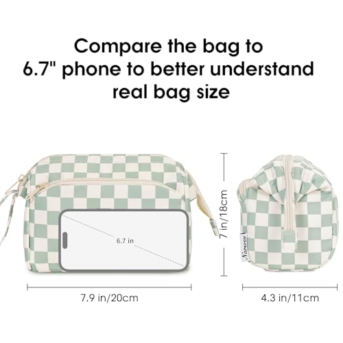 Image of Narwey Travel Makeup Bag Toiletry Bag, Wide Open Cosmetic Bag for Women