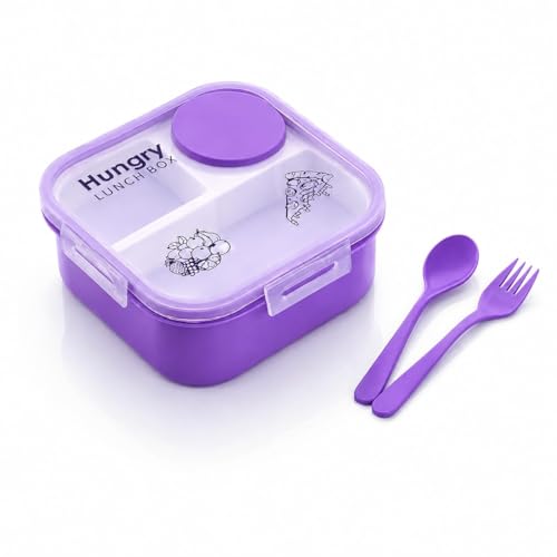 Image of Premium Insulated Lunch Box for Office & School | Leakproof Tiffin Box with Airtight Lid | Food Grade BPA Free Container | Keeps Food Fresh Hot & Cold | Portable Lunch Box for Men Women (Purple)