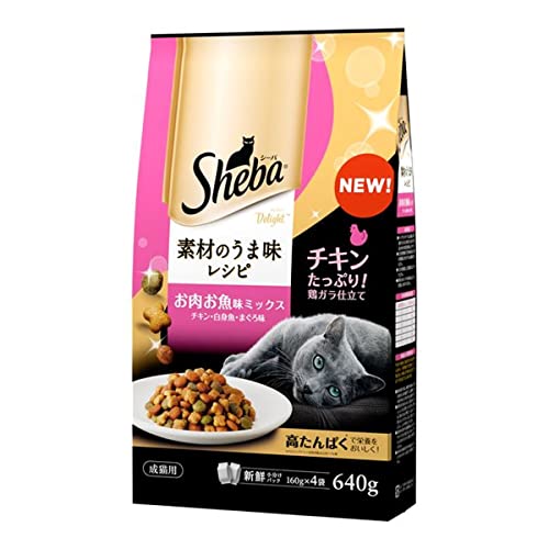 JAN：4902397860242 シーバ (Sheba) ディライト 素材のうま味レシピ キャットフード お肉お魚ミックス 640g