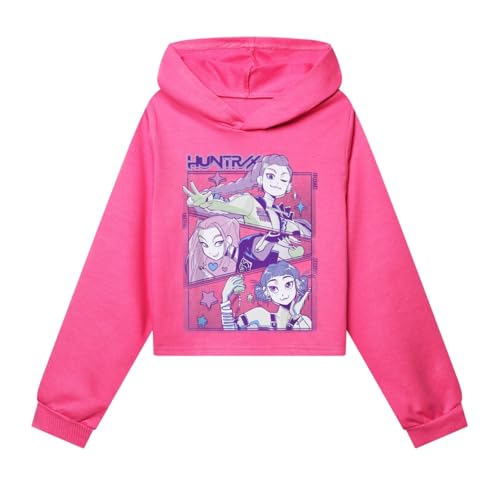 Unisex Kids Fashion Loose Fit Cartoon Anime Demon Hunter Pullover Style Graphic Solid Color Hoodie