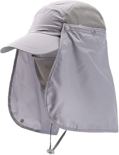 Miniatura 6 de Sombrero para el sol al aire libre, gorra de protección solar unisex con solapa extraíble para el cuello, sombrero de pesca de secado rápido