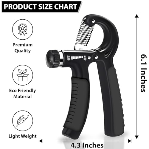 Grip Strengthener – 5-60 kg Adjustable Hand Exerciser Forearm Strengthener with E-Book for Improved Strength & Grip Rehabilitation Exerciser for Strong Hand Wrist Arm - Image 5