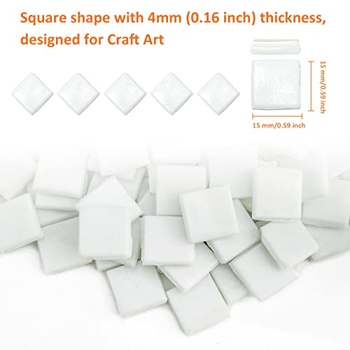 Wq Warmqing Mural Mosaic Tiles For Crafts Bulk, 200G White Mosaic Glass Pieces For Decor Mosaic Outdoor Side Table,Mosaic Kits Supplies #TOP4