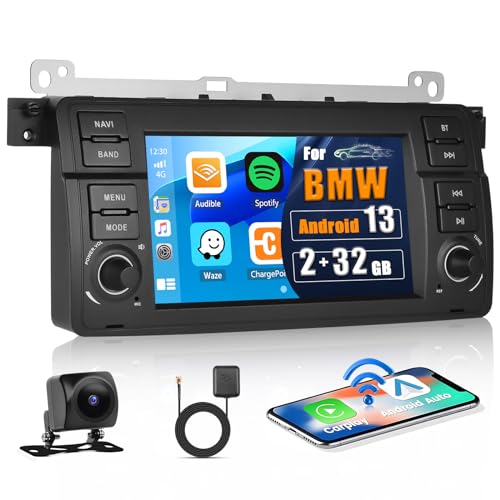 Autoradio Android 13 Pour BMW Série 3 E46 1998-2006 | 9" écran Tactile, CarPlay/Android Auto Sans Fil, GPS, Caméra De Recul