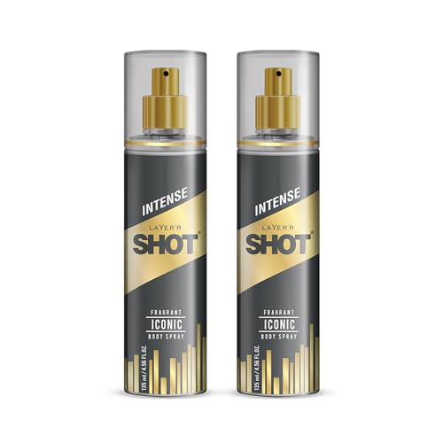 Image of Layer'r Shot GOLD Iconic Body Spray For Men 2 x 135ml Each | Long Lasting Premium Fragrance With Spicy & Citrus Notes | Perfect For Body & Clothes | Ideal For Daily Use | Gift For Men