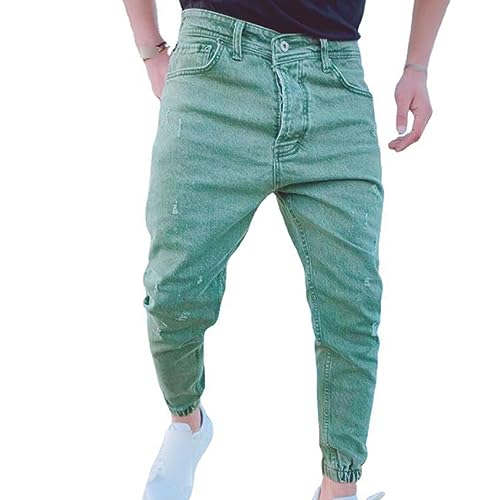 Jeans vintage à jambes coniques pour homme en denim élastique