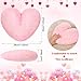 Marsui 2 Pcs Fluffy Heart Shaped Pillow Plush Cute Heart Shaped Throw Cushion Stuffed Decorative Gift Throw Pillow for Couch Bed Sofa Decoration Women(Pink，11.81 x 11.02 Inch)