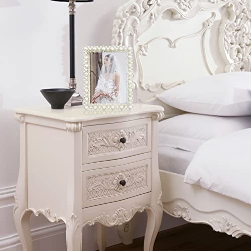 5X7 Picture Frame With Pearl And Crystal Decor Wedding Photo Frame For Tabletop Display, 5 By 7 Inch Frame For Mother's Day, Valentines Day, Friends #TOP5