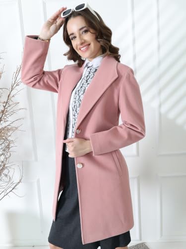 Image of PLAGG Women's Notched Lapel Long Overcoat