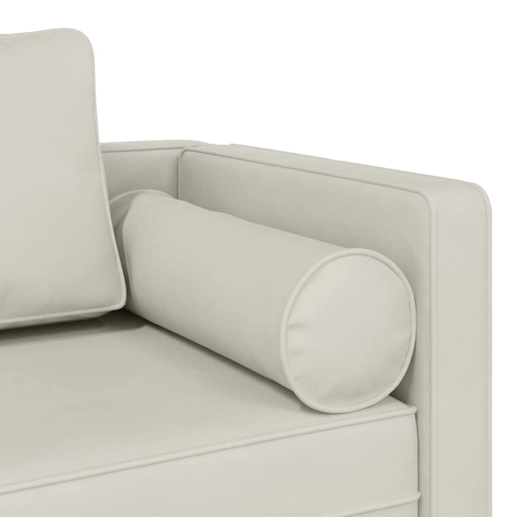 vidaXL Chaise Longue con Cuscini Crema in Velluto, divano letto, divano imbottito, seduta da soggiorno, dormeuse, seduta da salotto, divano 2 posti