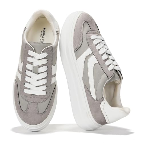 Image of Project Cloud Platform Sneakers for Women Footwear - Memory Foam Insole Womens Shoes, Lightweight and Non-Slip Sole Lace Up Fashion Sneakers for Women 2026 (Volley)