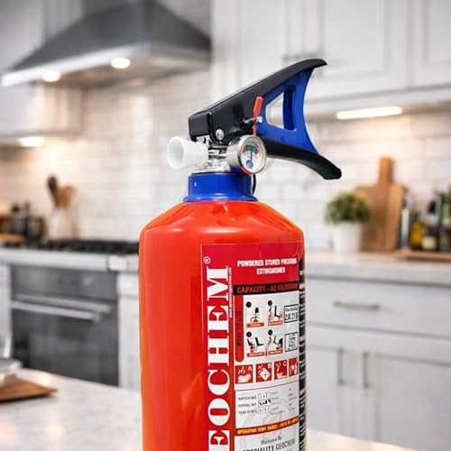 Image of ABC Multipurpose Dry Powder Fire Extinguisher - ISI Certified, Portable & Easy to Use - for Home, Office, Car, Shop, Kitchen - Fire Safety Equipment (2kg)