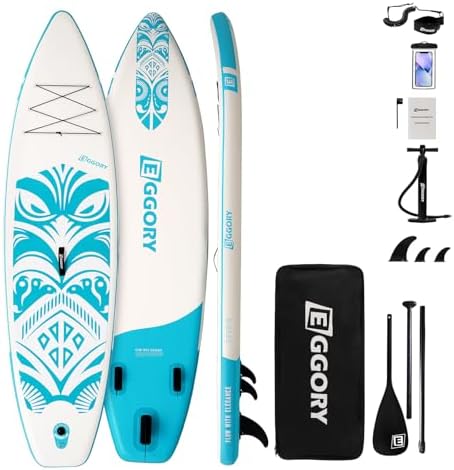 Inflatable Paddle Board,Stand Up Paddle Board Set, Extra Wide SUP Board with Removable Fin, Floating Paddle, Hand Pump, Waterproof Phone Pouch,Traveling Board