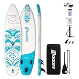 Inflatable Paddle Board,Stand Up Paddle Board Set, Extra Wide SUP Board with Removable Fin, Floating Paddle, Hand Pump, Waterproof Phone Pouch,Traveling Board