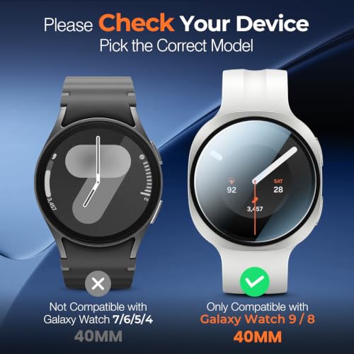 Image of LK 4Pack for Samsung Galaxy Watch 8 / Galaxy Watch 9 40mm Screen Protector | [Max Coverage] Top 9H Tempered Glass Perfectly Fit for Galaxy Watch 8 / 9 Screen Protector 40mm, HD Ultra-thin Easy Install