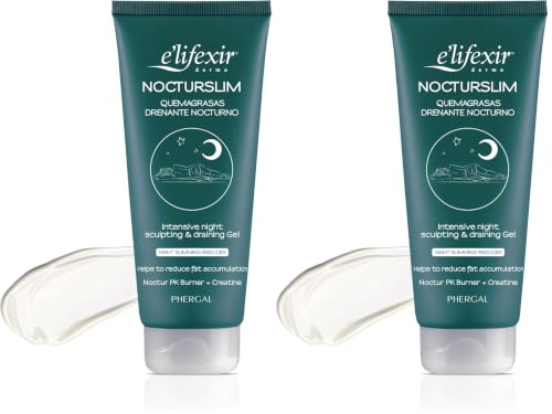 Elifexir Nocturslim – Crema Quemagrasas Intensiva | Gel Reductor Lipoescultor Noche | Drenante, Anticelulítico y Reafirmante Potente | Frescor y Rápida Absorción. 200 ml (Paquete de 2)