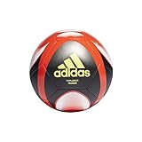 adidas STARLANCER TRN Recreational Soccer Ball, Men's, Top:Solar Red/Black/Team Solar Yellow/White Bottom:Iron Met, 5
