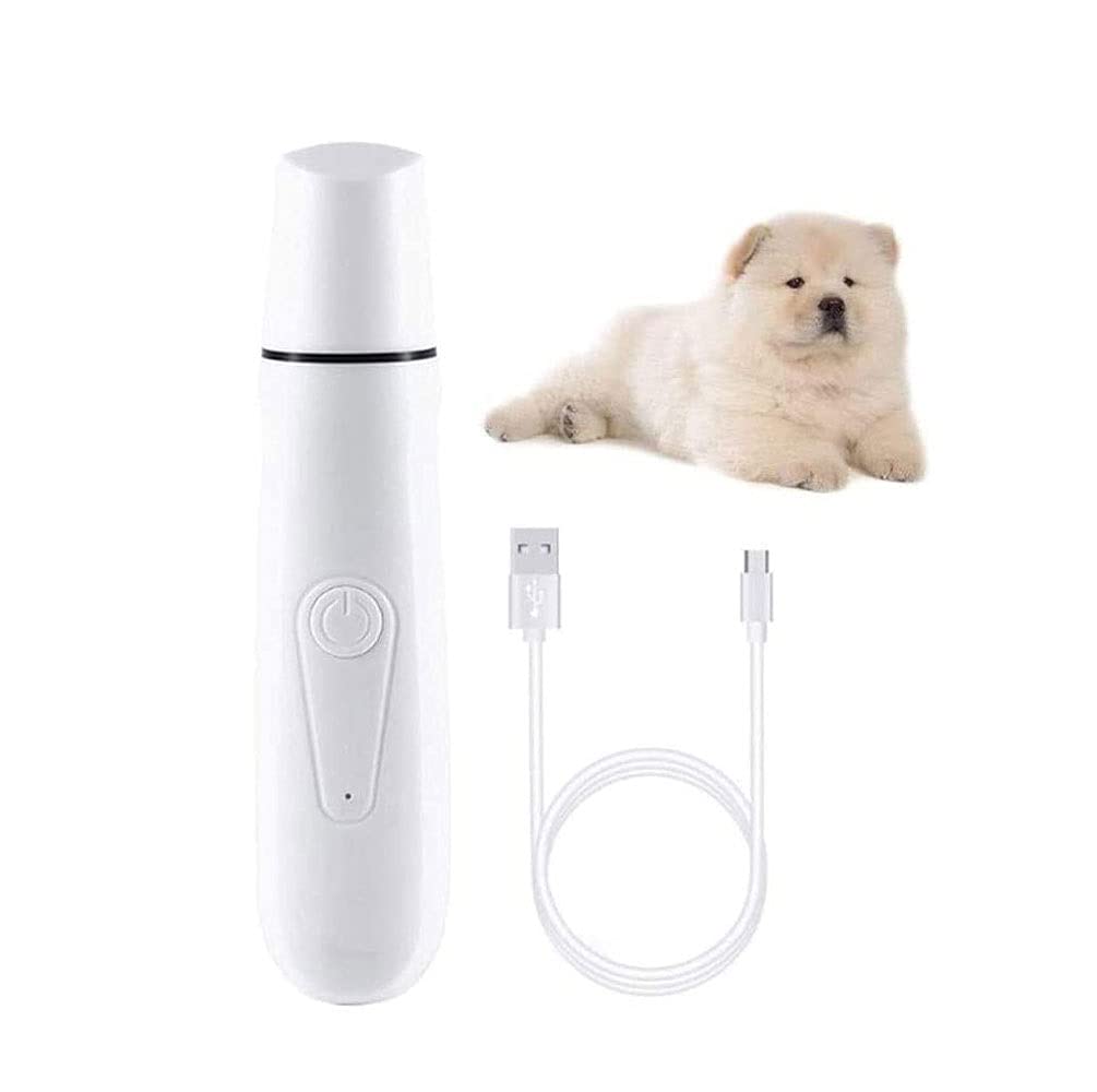 Molinillo de Clavo de Perro con Bastante bajo Ruido para Perros pequeños y Gatos pequeños Grandes, Altamente Veloz, Recortadora de Garra de Mascota Recargable USB con Clipper y Archivo, Blanco