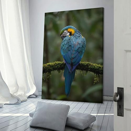 Tableaux Sur Toile Blue And Gold Macaw Portrait Décoration Murale Salon Moderne