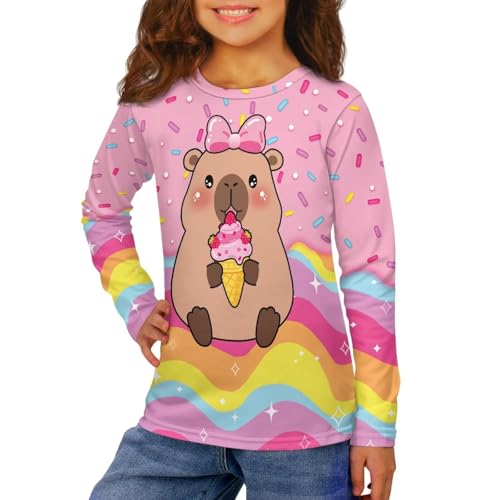 Image of Kids Long Sleeve Shirts for Girls 3-16 Year Old Cute Clothes for Teen Girls Casual Workout Tops