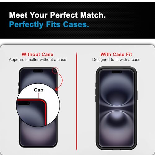 Image of CEDO Magic Box Tempered Glass for iPhone 16 Plus | Dust & Bublle Free Installation Screen Protector with auto Alignment Tool | HD Clear Quality Tempered Glass with Easy Installation Kit (Black)