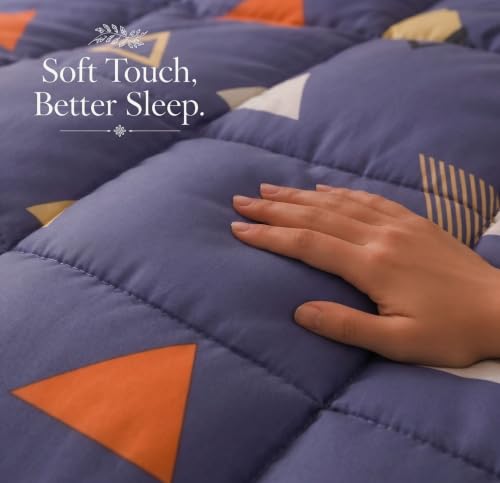 Image of HOMEKART 220 GSM Reversible Microfiber AC Comforter /Duvets for Mild Winter | All Season King Size 3 Layered Quilted Blanket for Double Bed (220 cm x 240 cm,Light Purple