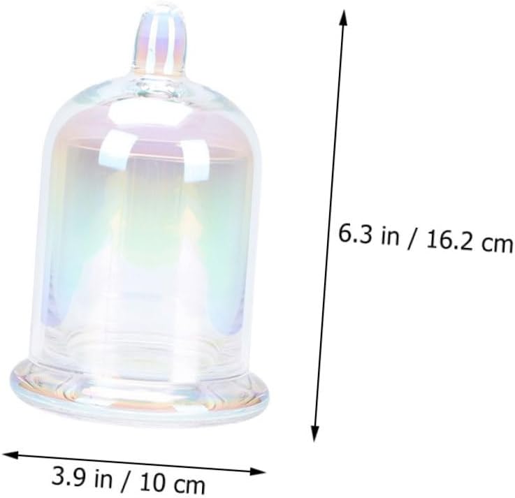 Glass Candle Holder Set with Large Household Cloche Dome, Decorative Wax Candle Cup for Wedding and Home Décor