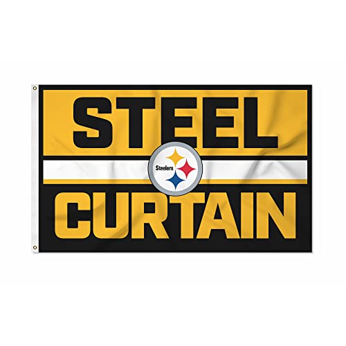 Rico Industries NFL Football Pittsburgh Steelers Bold 3 x 5 Banner Flag Single Sided - Indoor or Outdoor - Home Dcor