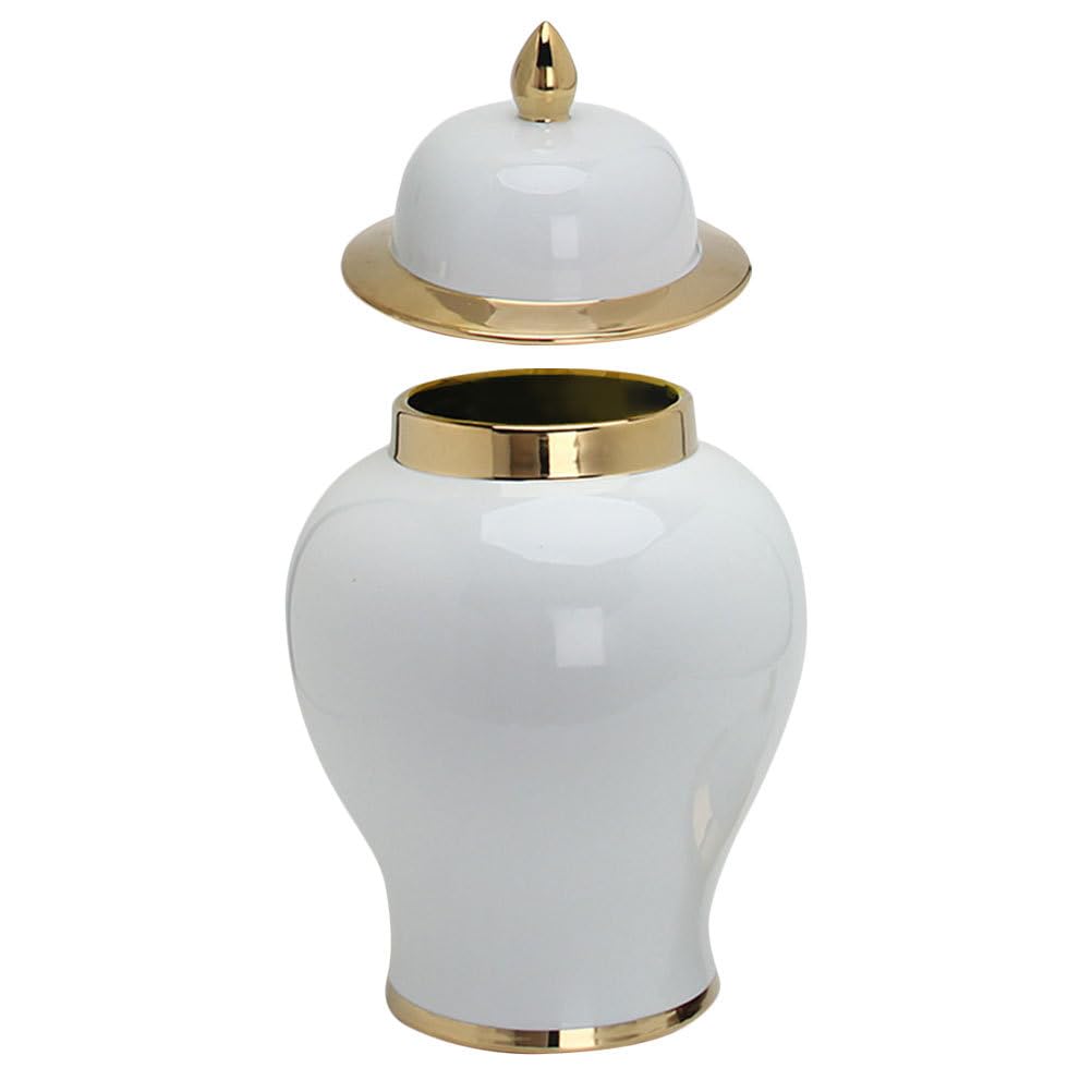Amosfun White Ceramic Jar With Lid, Food Storage Jar, Coffee Canister, Tea Canister, Home Kitchen Storage Jar For Spices Cookie Cereal Sugar Salt, 19.50X11.50X11.50CM, Y29AQ429TTW25EPD6PW217K