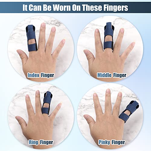 Savita 2Pcs Finger Splints, Composite Cloth Trigger Finger Splints Finger Brace For Broken Finger Protection Pain Relief Fingers Straightening (Blue, All-Inclusive) #TOP4