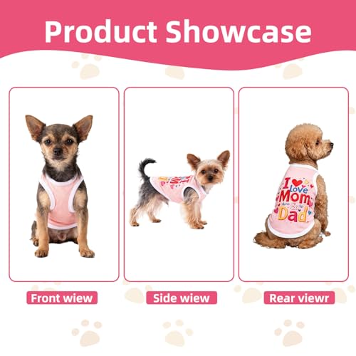Topbuti 4 Pack Dog Shirts Summer Pet T Shirts Puppy Clothes Dog Clothing Breathable Cat Sleeveless Vest for Small Dogs Cats (Medium, Love) - Image 4