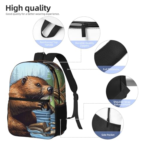 Travel Backpack Busy Beaver Cartoon Carry on Backpack Lightweight Business 15.6inch Laptop Backpack for Men Women3