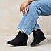 Dunes Women's Zoey Wedge Bootie, Soft Vegan Suede, Easy Slip-On Design, Memory Foam, Wide Widths Available, womens wedge boots, BLACK 8
