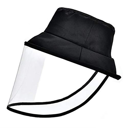 TOCESS Face Shield Hat Protective Hat with Face Shield for Women Kids Toddler Safety Hat Face Shield Bucket Boonie Hat for Outdoor Protection Black