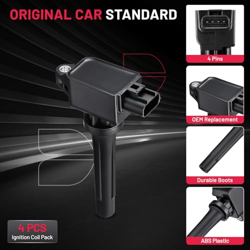Image of BDFHYK Ignition Coils Pack Compatible with Mazda 3 Sport 6 CX-3 CX-5 MX-5 Miata l4 2.0L 2.2L 2.5L Coil for UF656 UF805 UF656T C857 5C1894 1788527 COP574 48895 SKUF656T GN10625 PE0118100 Set of 4