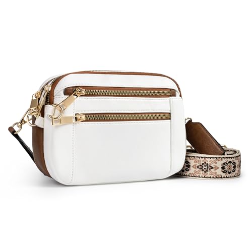 Anti Theft Crossbody Bag for Women, Slash-resistant RFID Blocking Travel Purses, Small Shoulder Bag Handbag, White