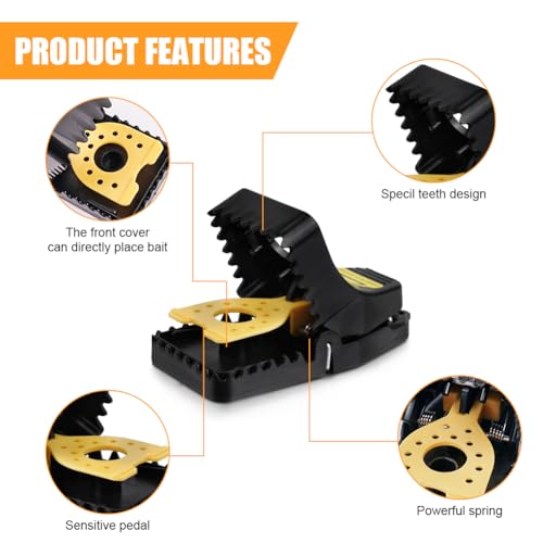 flintronic 4 Pack Mouse Traps, Mouse Traps Reusable, Mice Traps Indoors and Outdoors Trap, Rat Traps Highly Efficient Effective & Safe Better, Mouse Traps for Outdoor/Kitchen/Storehouse/Garden