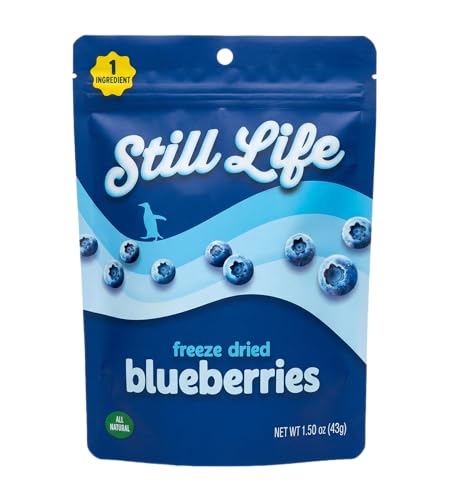 Still Life Organic Freeze-Dried Blueberries Real Fruit Snack Single-Ingredient No Sugar Added No Preservatives Healthy Crunchy Snack for Kids & Adults Vegan Gluten-Free (1 Pack Blueberry)