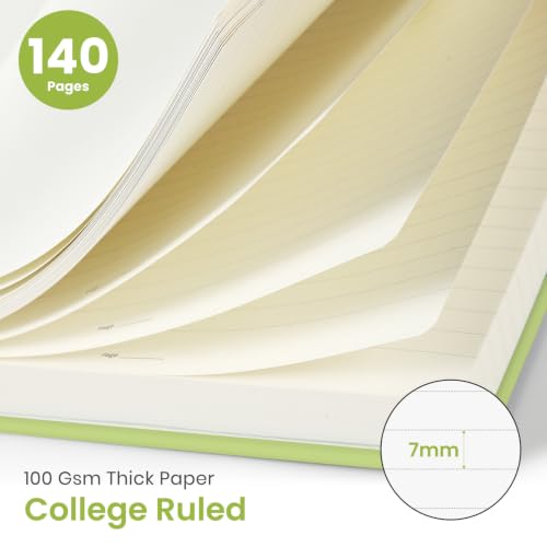 Image of Taja Lined Spiral Notebook for Work, 5.7 inchx7.9 inch Spiral Journal College Ruled