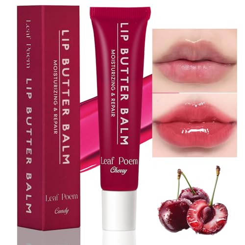 Ledeak Balsamo Labial Reparador, Summer Lip Balm, Voluminizador Mantequilla para Labios, Hidratante Tratamiento Labial Set para Labios Secos o Agrietados (06# Cereza)