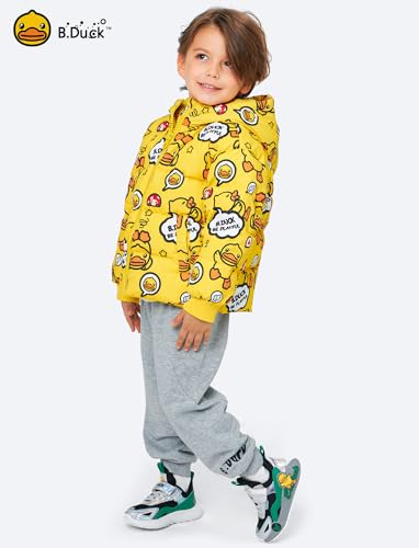 Unisex Boys Girls Puffer Jacket Trenchcoat Cute Yellow Duck Quilted Winter Coat Puffy Vest for Toddler Kids 3-12 Years4