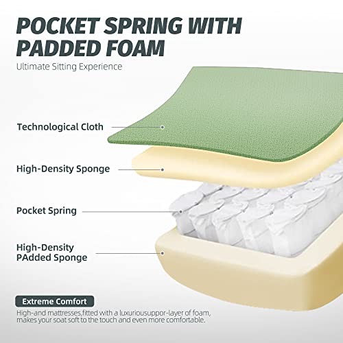 Dowinx Gaming Chair Breathable Fabric Office Chair With Pocket Spring Cushion And 4D Armrest, High Back Ergonomic Computer Chair With Massage Lumbar Support Task Chair With Footrest Green #TOP3