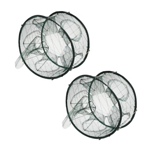 UPKOCH 2Pcs Fishing Trap Multi Use Shrimp Nylon Net for Crawfish Seafood Portable Fishing Mesh for Freshwater Saltwater Catching
