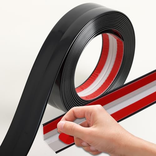 Coengwui L-Shaped Corner Guards, Peel and Stick Molding Trim for Furniture Edge Bumper, Table Door Frame Protection and Decoration (Matte Black, 16.4ft x 1.6in)