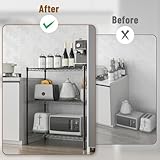 Rigogo 3 Tier Wire Shelving Unit, Metal Shelf Rack with Strong Steel for Kitchen Garage Pantry Garage, 300kg Capacity, 60x35x76cm, Black - Image 7