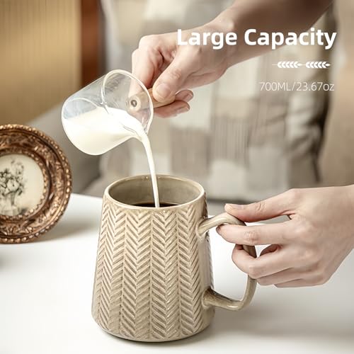 Taza de cerámica blanca 700ml con cuchara miniatura 5