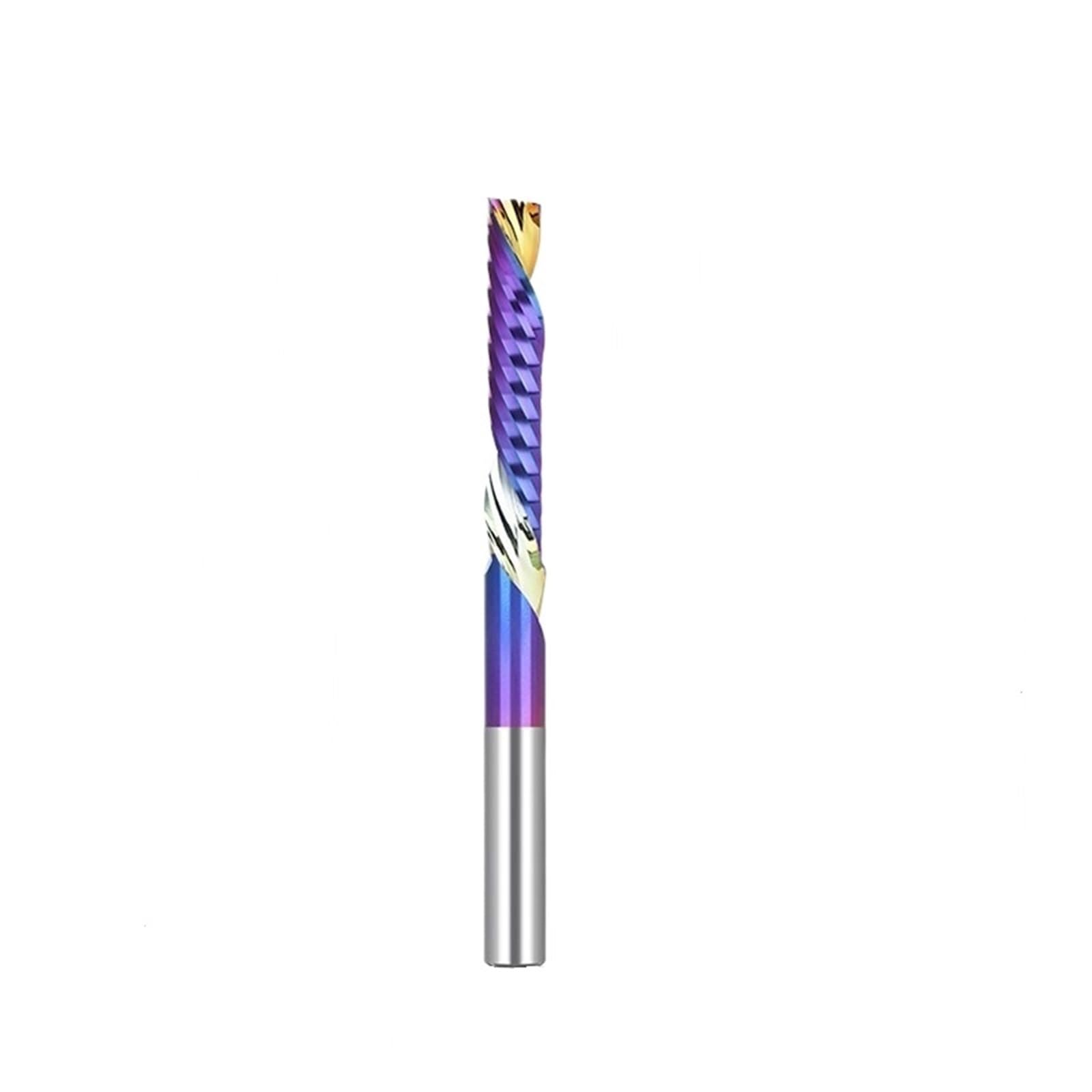 TBZOQAID 1pcs Solid Carbide Single Flute Up Cut End Mill 3.175-12mm Shank CNC Spiral O Tungsten Mills for Aluminum Acrylic Woodworking Engraving(4x4x10x40L)