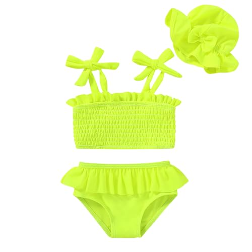 YOUNGER TREE Baby Toddler Girls Swimsuit Summer Bathing Suit Solid Color Bikini Beach Bathing Suit(Pink,2-3T)