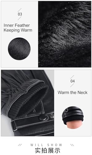 Image of Alexvyan -20℉ Snow & Windproof Thermal Soft Fur Warm Winter Zigzag Gloves (Fur /Fleece Inside) for Riding, Protective Warm Hand Riding Cycling, Byke, Bike, Scooty,Motorcycle for Men & Boy,Male (Black)
