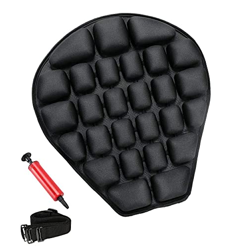 StarknightMT Motorcycle Seat Cushion Air Cooling Fillable Seat Pad Pressure Relief Motorcycle Air Cushion Compatible with Cruisers, Harley, Street,Sport and Touring